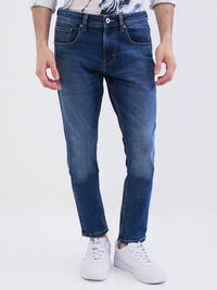 Men Jeans Slim Fit Blue Mid Rise