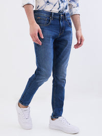 Men Jeans Slim Fit Blue Mid Rise