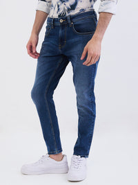 Men Jeans Slim Fit Blue Mid Rise