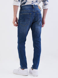 Men Jeans Slim Fit Blue Mid Rise