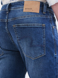 Men Jeans Slim Fit Blue Mid Rise