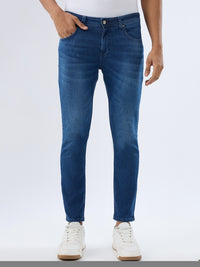 Men Kano Jeans Slim Fit Blue Mid Rise