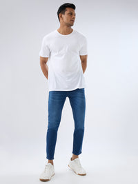 Men Kano Jeans Slim Fit Blue Mid Rise