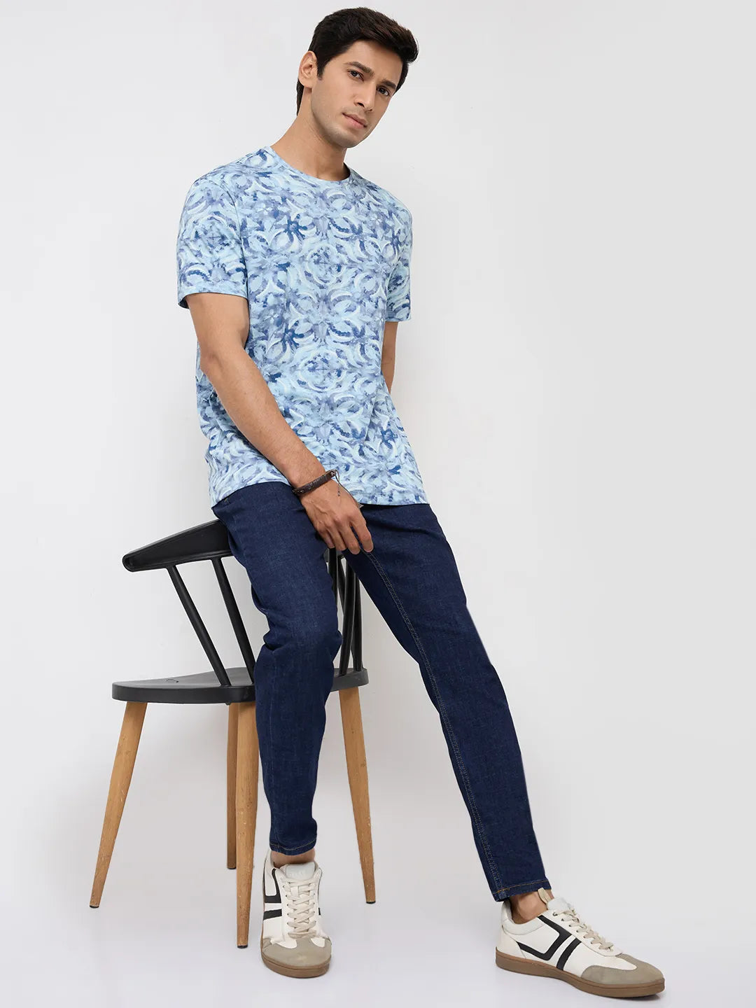Men Kano Jeans Slim Fit Blue Mid Rise