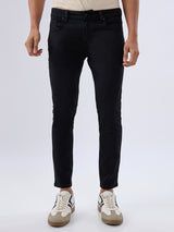 Men Kano Jeans Slim Fit Black Mid Rise
