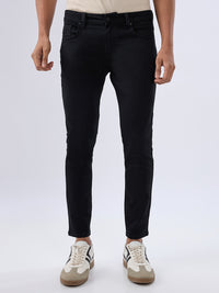 Men Kano Jeans Slim Fit Black Mid Rise