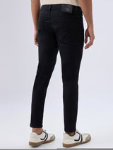 Men Kano Jeans Slim Fit Black Mid Rise
