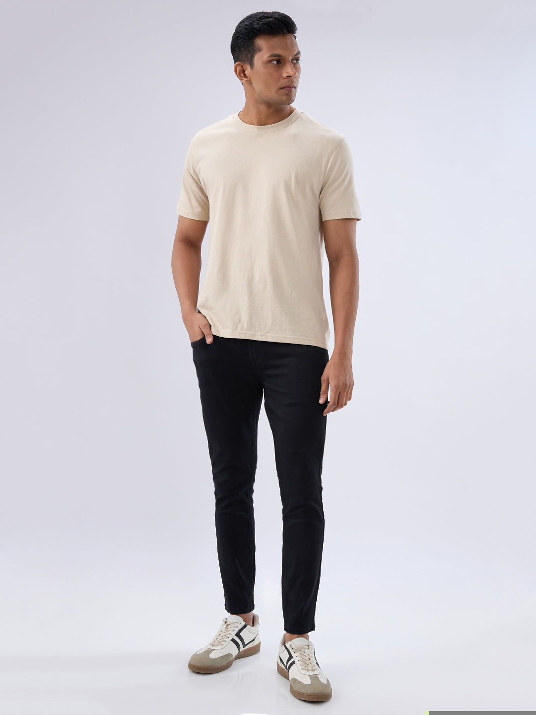 Men Kano Jeans Slim Fit Black Mid Rise