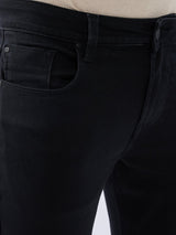 Men Kano Jeans Slim Fit Black Mid Rise