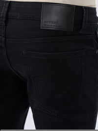 Men Kano Jeans Slim Fit Black Mid Rise