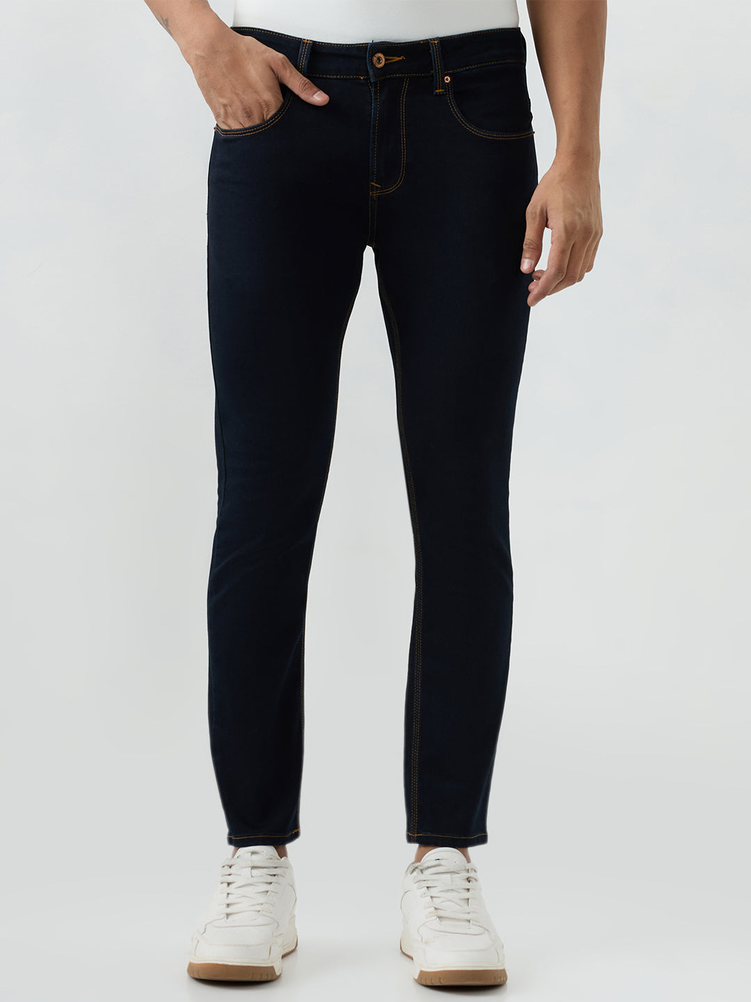 Spykar Raw Blue Slim Fit Low Rise Jeans For Men