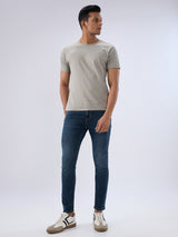Men Kano Jeans Slim Fit Blue Mid Rise