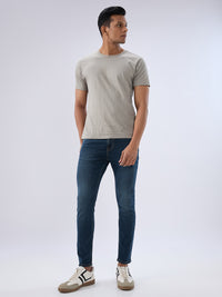 Men Kano Jeans Slim Fit Blue Mid Rise