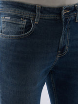 Men Kano Jeans Slim Fit Blue Mid Rise