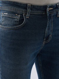 Men Kano Jeans Slim Fit Blue Mid Rise