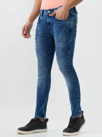 Men Kano Jeans Slim Fit Blue Mid Rise