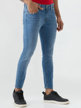 Men Kano Jeans Slim Fit Blue Mid Rise