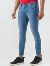 Men Kano Jeans Slim Fit Blue Mid Rise