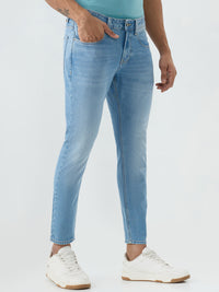 Men Kano Jeans Slim Fit Blue Mid Rise