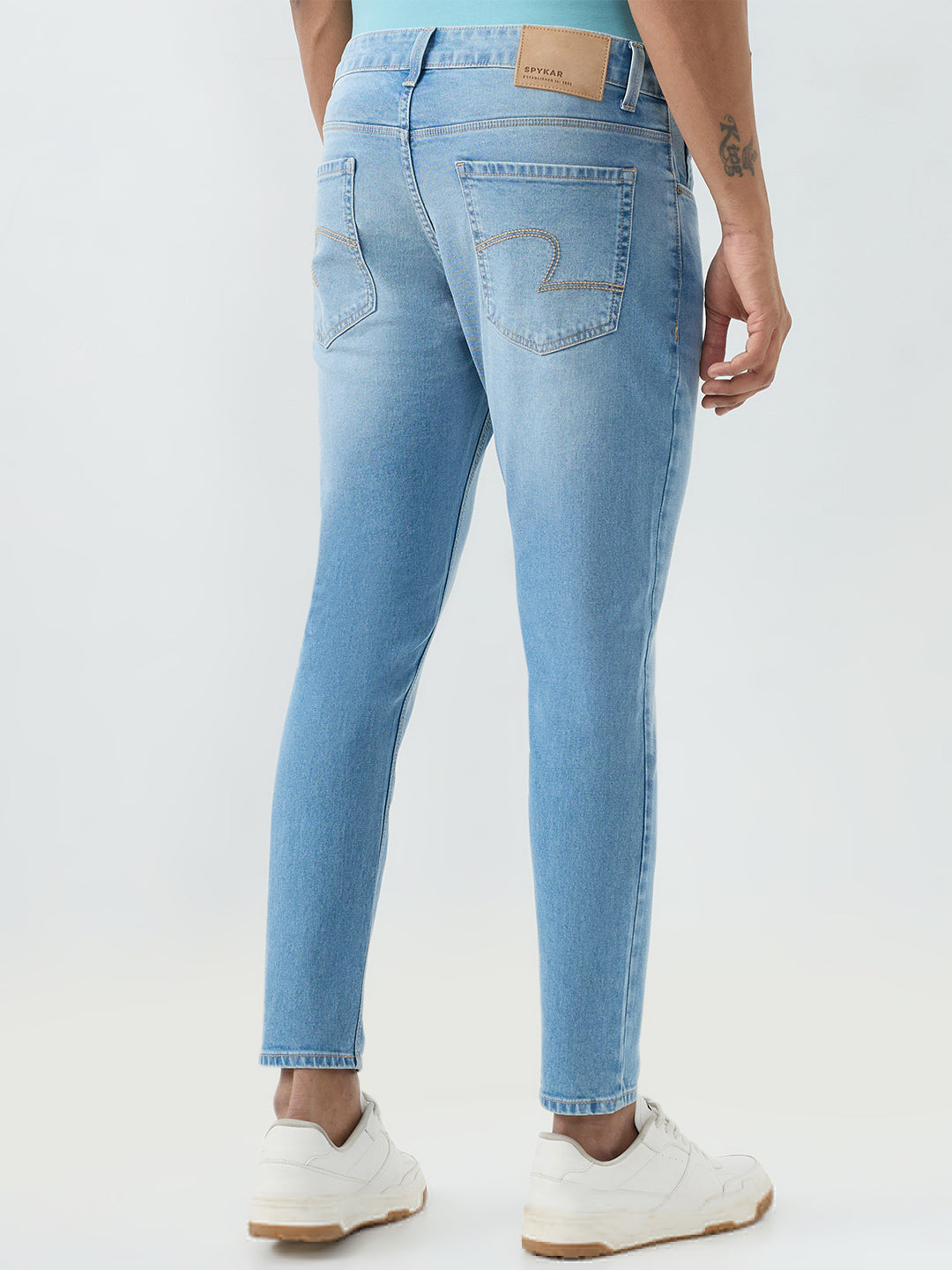 Men Kano Jeans Slim Fit Blue Mid Rise