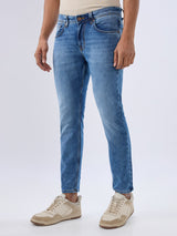 Men Kano Jeans Slim Fit Blue Mid Rise