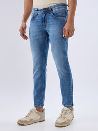 Men Kano Jeans Slim Fit Blue Mid Rise