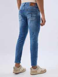 Men Kano Jeans Slim Fit Blue Mid Rise