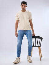 Men Kano Jeans Slim Fit Blue Mid Rise