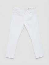 Men Kano Jeans Slim Fit White Mid Rise