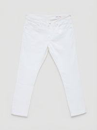 Men Kano Jeans Slim Fit White Mid Rise