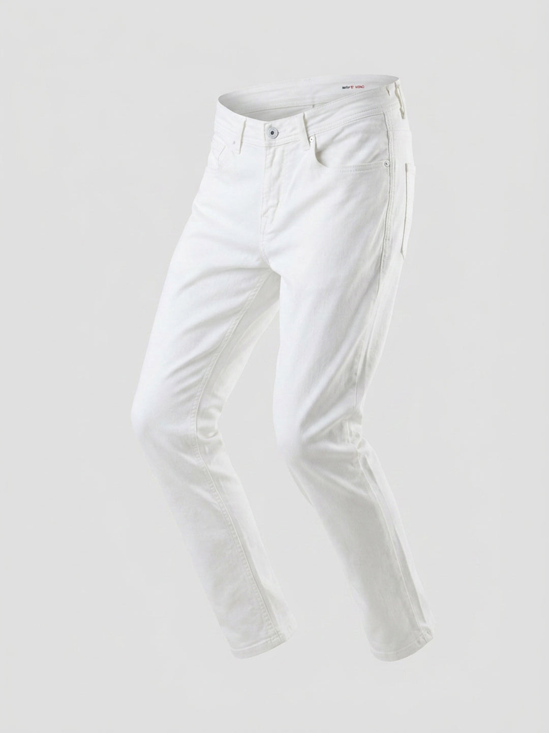 Men Kano Jeans Slim Fit White Mid Rise