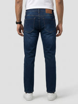 Men Kano Jeans Slim Fit Dark Blue Mid Rise