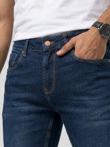 Men Kano Jeans Slim Fit Dark Blue Mid Rise