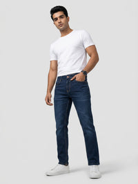 Men Kano Jeans Slim Fit Dark Blue Mid Rise
