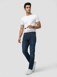 Men Kano Jeans Slim Fit Dark Blue Mid Rise