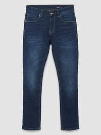 Men Kano Jeans Slim Fit Dark Blue Mid Rise