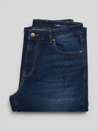 Men Kano Jeans Slim Fit Dark Blue Mid Rise
