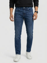 Men Kano Jeans Slim Fit Dark Blue Mid Rise