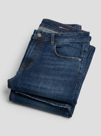 Men Kano Jeans Slim Fit Dark Blue Mid Rise