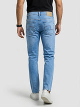 Men Kano Jeans Slim Fit Light Blue Mid Rise