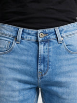 Men Kano Jeans Slim Fit Light Blue Mid Rise