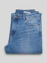 Men Kano Jeans Slim Fit Light Blue Mid Rise