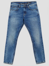 Men Kano Jeans Slim Fit Vintage Blue Mid Rise
