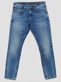 Men Kano Jeans Slim Fit Vintage Blue Mid Rise