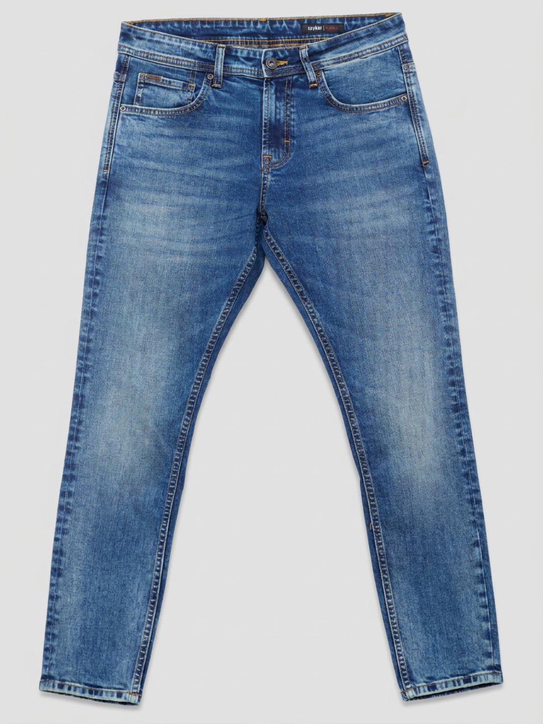 Men Kano Jeans Slim Fit Vintage Blue Mid Rise