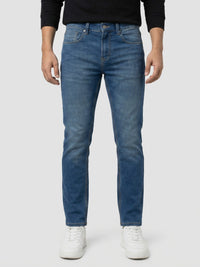 Men Kano Jeans Slim Fit Dark Blue Mid Rise