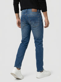 Men Kano Jeans Slim Fit Dark Blue Mid Rise