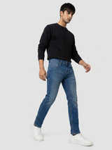 Men Kano Jeans Slim Fit Dark Blue Mid Rise