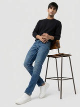 Men Kano Jeans Slim Fit Dark Blue Mid Rise
