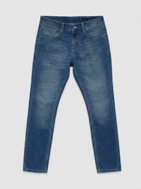 Men Kano Jeans Slim Fit Dark Blue Mid Rise